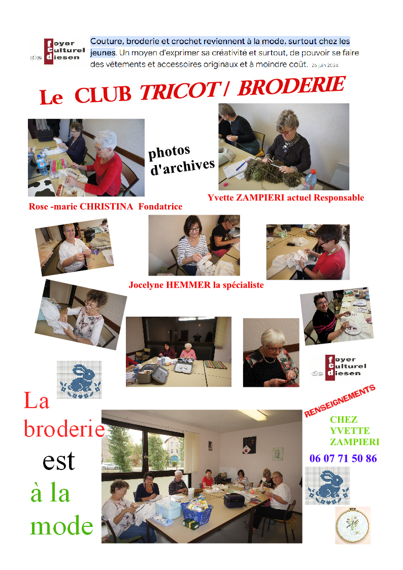 FOYER CULTUREL broderie tricot